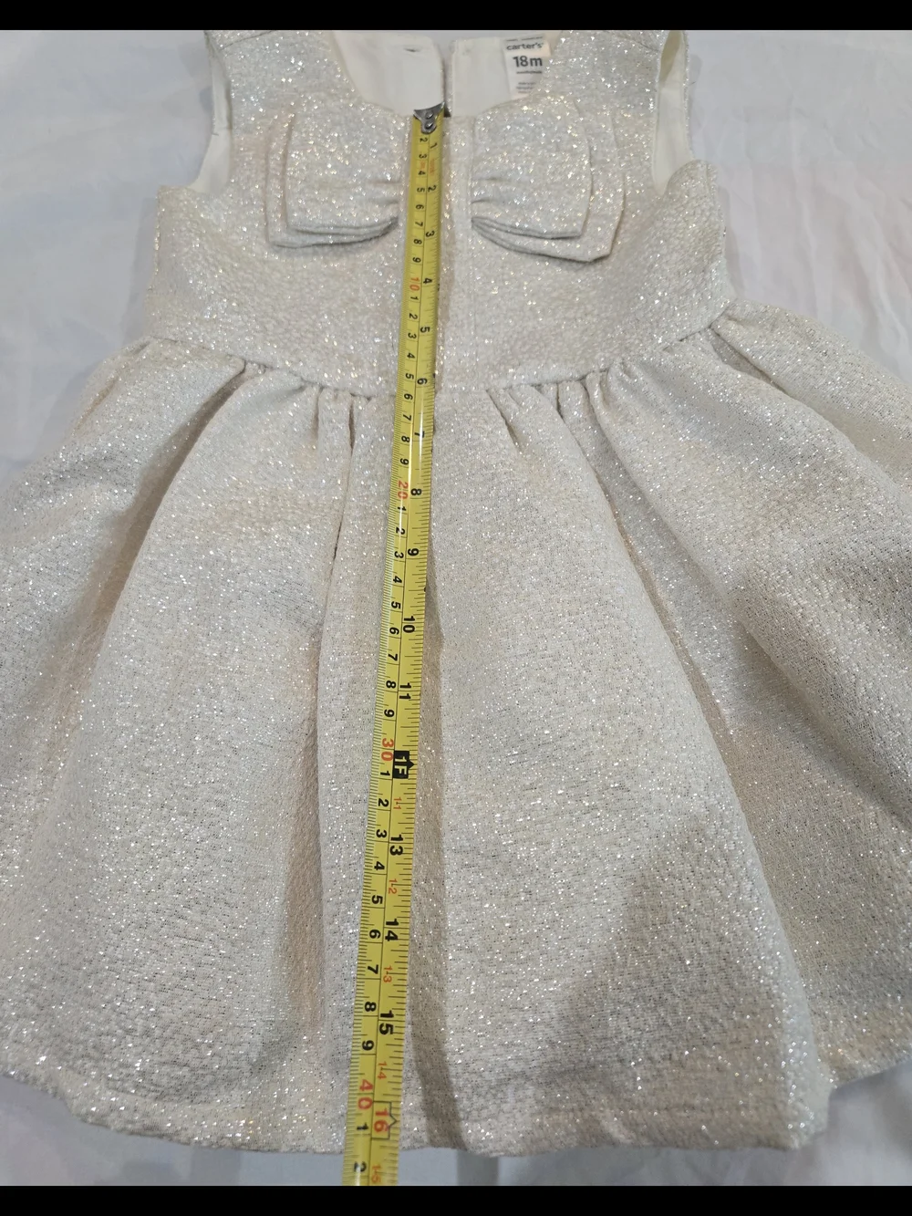 Carter's Sparkle Bow Party Dress in Cream